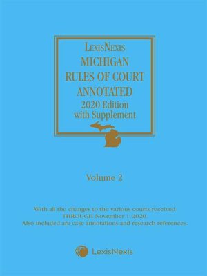cover image of LexisNexis Michigan Court Rules Annotated